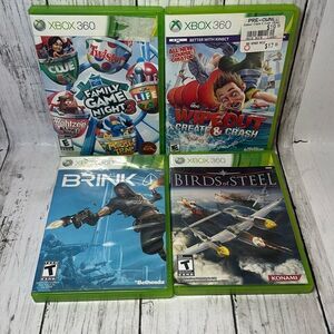 Microsoft Xbox 360 lot of 4 Games Rated E and T Wipeout Family Game Night 3‎